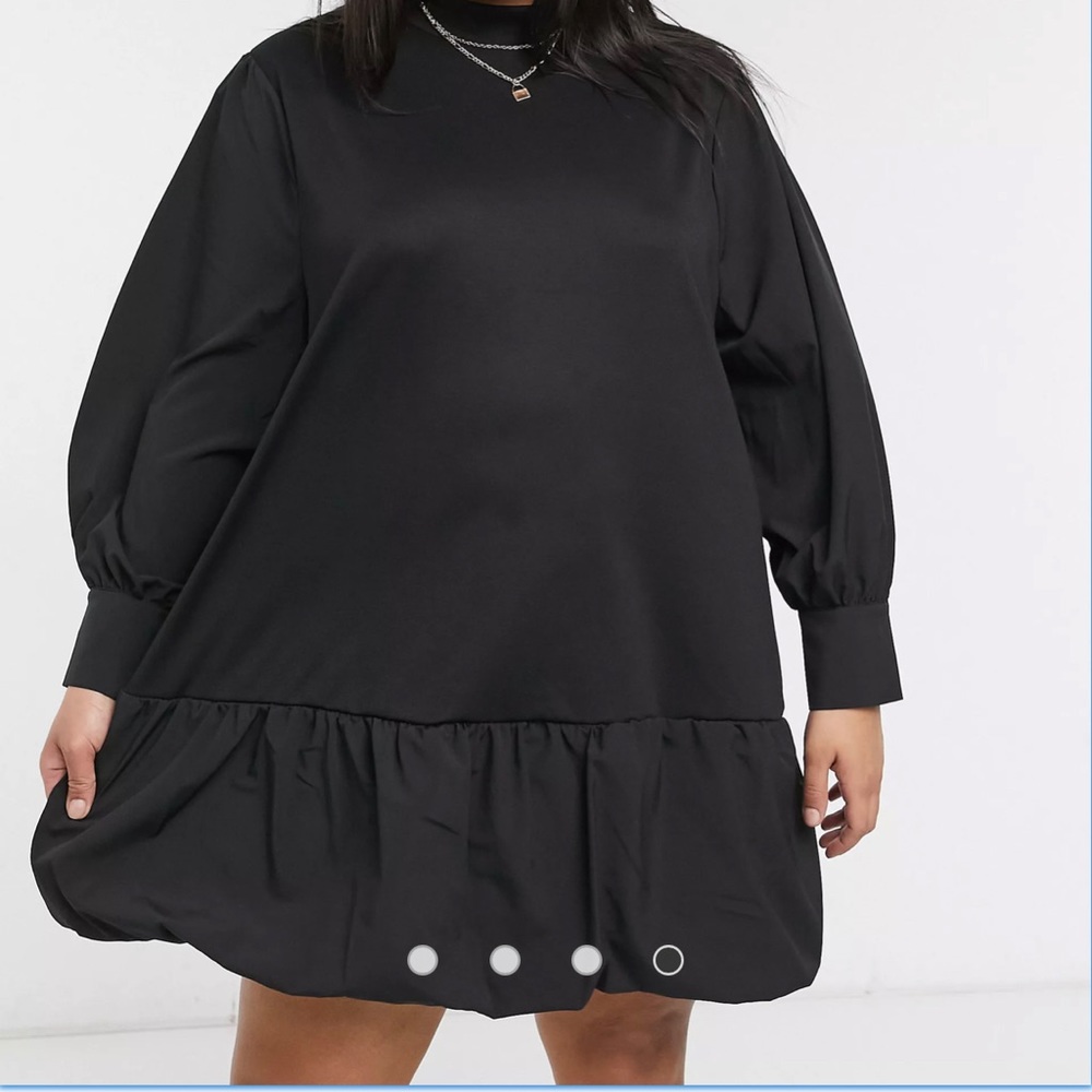Vero Moda plus size black sweatshirt mini dress, size 4X